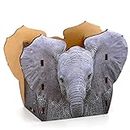 Yuseful Elephant Pen Pencil Holder, Small Wooden Pen Cup for Desk, Unique Desk Organizer for Office Supplies Makeup Brush Cute Desk Accessories Funny Gifts for Kids Women