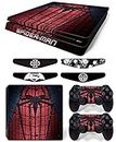 Elton Spider-Man 2 Theme Skin Sticker Cover for PS4 Slim Console and Controllers Full Set Console Decal Stickers for Front & Back 4 Led bar Decal +2 Controller Decal Cover