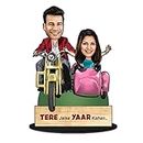 Foto Factory Gifts caricature personalized gifts for Friends Couple on bike (wooden 8 inch x 5 inch) CA0316
