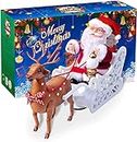 The Decor Affair Christmas Toys, Hot Toys for Christmas 2022, Christmas Toys 2022, Plush Singing Santa Claus Elk Sleigh Deer Stuffed Electric Toy Car Doll Christmas Gift.