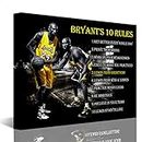 Wall-Art Supplies Kobe Bryant Quotes 'Bryant's Ten Rules 'Inspirational Print for Office Decor , Wall Decor, Rooms Dorm Home Great Gift Basketball Fans Kids and Adults,Framed,Kobe Poster (12x16)