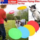 2x Dog Puppy Fetch Training Toy Flying Disc Silicone Frisbee Kids Toy 4 Colours