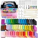 CiaraQ Polymer Clay-Oven Baked Modeling Clay with Sculpting Tools, 50 Colors, 3.41 lbs