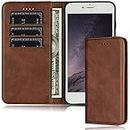 FROLAN for iPhone SE 3/2 (2022/2020 Edition), iPhone 8 / 7 Wallet Case, 4.7 Inch, with Credit Card Holder Slot Premium PU Leather Strong Magnetic Flip Folio Drop Protection Shockproof Cover (Dark Brown)