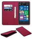 ACM Rich Leather Flip Wallet Front & Back Case Compatible with Nokia Lumia 1020 Mobile Flap Magnetic Cover Pink