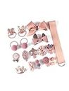 YouBella Hair Jewellery Clip Set for Baby Band for Girls (Pack of 18) (Pink)