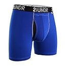 2UNDR Men's Swing Shift Boxer Briefs (Blue/Blue, Large), Blue/Blue, L
