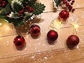 Palline di Natale Infrangibili 36 Pezzi Rosse - Addobbi Natalizi Albero Di Natale - Decorazioni Albero Di Natale - Christmas Gifts - Set Palline Natalizie Con Cordino
