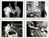 c1950s Men~Hunters~Camp~Cooking~Big Game~Organ Meat~Northwest~(4) VTG Photos