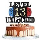 Festiko®Level 13 Unlocked Video Game Cake Topper-Video Game 13th Birthday Game On Party Cake Supplies-video game controller theme happy birthday party decoration