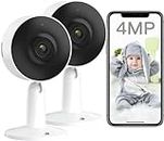 Arenti 4MP Indoor Security Camera 2 Pack, 2.5K Baby Monitor IN1Q, Pet Camera with Phone App, Sound & Motion Detection (IN1Q 2PC)
