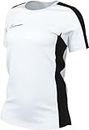 Nike Womens Short Sleeve Top Dri-Fit Academy, White/Black/Black, DR1338-100, L