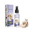 60ML Pet Deodorant Spray, Deodorising Odor Liquid Perfume for Dogs Cats, Efficientive Grooming Products for Puppy, with Gentle Portulaca and Aloe Vera Plant Extract B/a