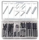 Spring Steel Slotted Spring Pin Assortment (300 Pieces), Plain Finish, Inch, with Case