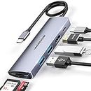 USB C Hub, WIMUUE 7 in 1 Aluminum Adapter with 100W Power Delivery, 4K HDMI, 2 USB 3.0 Ports, MicroSD, SD Card Reader USBC Dongle for MacBook Pro/Air Thunderbolt 3 Multiport Dock USB Type C Laptop