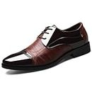 Mens Dress Shoes Oxford Shoes for Men Formal Pointed Lace Up Business Tuxedo Shoes, Brown, 14