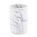 Rzoeox Bathroom Tumbler Cup, Resin Pen Holder for Toothbrush, Toothpaste, Pens, Makeup Brushes Holder Stand Bathroom Countertop Organizer, in White