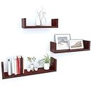 Dime Store Wall Mount Wall Shelf Rack Dispplay Floating Hanging Shelf for Room Organizer (Standard, Brown)