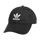 adidas Originals Men's Relaxed Fit Strapback Hat, Black/White, One Size