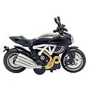 Amitasha Die-Cast Metal Bike 1:14 Big Devil Simulation Alloy Mini Motorcycle with Moving Handle & Pull Back Action Motorbike Model with Light & Sound for Kids