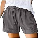 LRMQS Lounge Shorts Women with Pockets Shorts for Women Trendy 2024 Casual Summer Drawstring Shorts with Pockets Beach Loose Elastic Waist Vacation Clothes My Orders Lightning Deals of Today Prime
