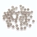 Silver Spacer Beads Daisy Flower Antiqued 4mm Jewelry Making Findings Bulk 50pcs