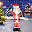 240CM Aufblasbarer Weihnachtsmann Weihnachten Deko mit Beleuchtung 8 Feet Aufblasbar Baum Innen Außen Weihnachtsdeko für Garten Rasen Hof