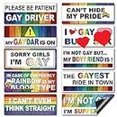 10 Pcs Magnetic Bumper Decals Funny Car Decals Rainbow Bumper Stickers Prank Car Stickers Colorful Car Accessories for Truck Car Vehicle Luggage Window Refrigerator(Stylish Style,Magnetic)