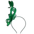 Dacitiery Ladies Feather Aliceband Fascinator, Mesh Flower Hair Clip Elegant Flower Feather Headband Women Headwear with Headband and Clip for Cocktail Tea Party Weddings Races Ascot (Green)
