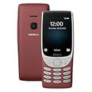 Nokia 8210 Feature Phone con connettività 4G, grande display, lettore MP3 integrato, radio FM wireless e classico gioco Snake (Dual SIM) - Rosso