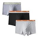 XKrmp Bubble Cotton Men's Boxer Briefs Breathable, Comfort Stretch Soft Underwear, Bubble Cotton Men Underwear (2XL,Black+Dark Gray+Light Gray)