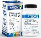 Renew Actives L-Arginine Supplement for Improved Strength - Essential for Protein Synthesis - Helps Promote Physical Performance - 120 Tablets