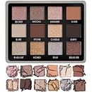 Smoky Eyes Nude Eyeshadow Palette - 12 Highly Pigmented Cool Toned Shimmer Matte Colours For Professional Everyday Neutral Natural Looks - Travel Size Eye Shadow Makeup Palette With Mirror