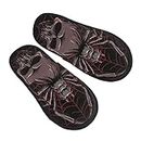 Pevtufa Fuzzy Feet Slippers For Women,House Shoes Non Slip Indoor/Outdoor,Spider With Skull Designs-Medium