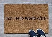HTML Hello World Doormat | Nerd Doormat | Funny Doormat | | Outside Doormat | | Welcome Doormat Home Kitchen Balcony Decoration 16x24 Inch