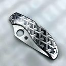 Spyderco Stainless Uptern C261P w/Escher Pattern -  Lockback knife - 2.82" blade