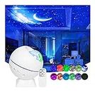 Lovedfgh Galaxy Projector 3 in 1 Galaxy Projector Ocean Wave LED Starry Night Light Built-in Sound Sensor Projector Lamp with Remote & Magnetic Bracket for Automobile Interior/Home