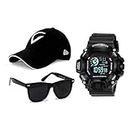 PUTHAK Combo Pack of 3 Analog Dial Watch, Sport Baseball Cap & Aviator Sunglass for Men's and Boy's (Pack of 3) PTHK-1734