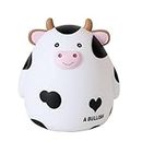 Cow Piggy Bank,Kids Money Bank for Boys,Cute Coin Bank Large Piggy Banks,Plastic Animal Banks Birthday for Boys Girls,Adult Coin Saving Boxes Home Decoration(White)