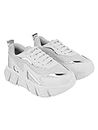 Shoetopia Womens S-6001 White Casual Shoe - 6 UK (S-6001-White)