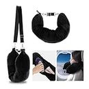 SHCHME Stuffable Neck Pillow for Travel,Neck Pillow Fill with Stuff and Clothes for Extra Luggage Travel Essentials (1, Black)