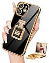 Buleens for iPhone 11 Case with Metal Perfume Bottle Mirror Stand, Cute Women Girly Heart Cases for iPhone 11 Phone Case, Elegant Luxury Phone Cover for 11 Phone Case 6.1'' Black