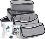 Bago 5 Set Packing Cubes for Travel - Luggage & Bag Organizer - Pack Like a Pro (Gray)