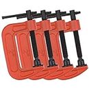4 Pack 2 Inch C-Clamp Set, Heavy Duty G Clamps with 2 Inch Jaw Opening, 2" C Clamps with Sliding T-Bar Handle for Woodworking, Welding, Building