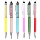 Stylus Pen for Tablets 6 Pack 2 in 1 Capacitive Ballpoint Pen Black Ink and Universal Styli Touch Screen Pens for Mobile Phone iPad iPhone Smartphones Samsung Galaxy All Touchscreen Devices (6 colors)