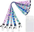 Cruise Lanyard Cute with ID Badge Holder for Women Kids Keys Men Pink lanyards Purple for Card Detachable Breakaway Safety Lanyards with Badges Holders Name Lanyard Wide 0.79 inches(2cm) 5 Pack