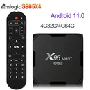 New X96 Max Plus Ultra Amlogic S905X4 Android11 Smart TV Box 4G 32G/64G Dual WIFI USB3.0 8K HD