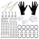 Venzina® 84pcs Body Septum Piercing Kit Professional Belly Navel Piercing Jewelry for Nose Tongue Lip Eyebrow Cartilage, Stainless Steel Piercing Jewelry with Gloves Needles Clamps Kits