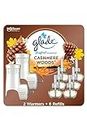 Glade PlugIns Air Freshener Starter Kit, Scented and Essential Oils for Home and Bathroom, Cashmere Woods, 4.02 Fl Oz, 2 Warmers and 6 Refills