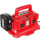 【6 Port & Wall Hole】 Replacement for Milwaukee M18 Battery Charger 6 Port 48-59-1806 18V for Milwaukee Multi Charger with Power Choose Button,6 LED Indicators